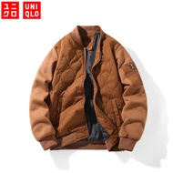 UNIQLO Winter Jackets Men's Fleece-lined Thickened Bomber Jackets Outdoor Windproof Warm Jacket