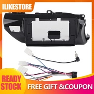 Ilikestore Navigation Frame Facia Car Radio Panel 10.1in Fascia GPS with Power Cord Fit for T&amp;Hilux 2014-2019