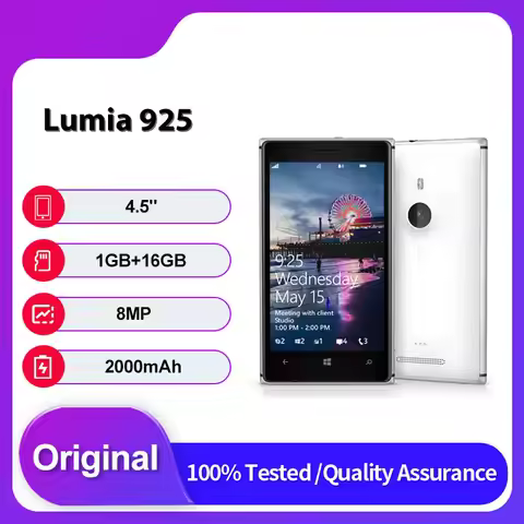 Unlocked Original Lumia 925 GSM 900/1800 4G Mobile Phone 4.5 inches 16GB 1GB RAM Bluetooth Made in F