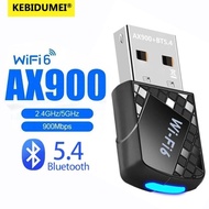 SHIPPINGbebas - AX900 WiFi 6 USB Bluetooth 5.4 Adapter 900Mbps Wireless Network Card Dual Band 2.4G 