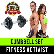 15 pound lb HEAVY DUTY METAL DUMBBELL set month shopee gym weights chrome dumbell