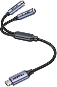 BENFEI USB C to Dual 3.5mm Audio Splitter, Headphone Adapter for 2 People to Share Music & Movies, C