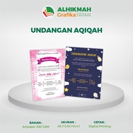Custom Aqiqah Invitation, 260gsm Artpaper Material, A6 size