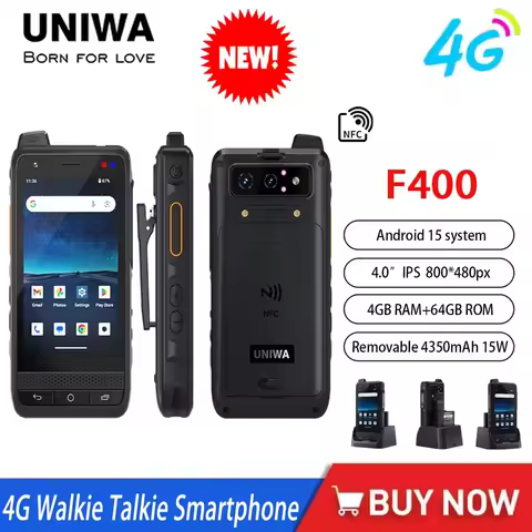 NEW Global Edition UNIWA F400 4G Zello Walkie Talkie Smartphone 4" Android15 5.0MP 13MP 4GB+64GB 435