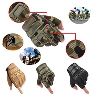 [FL] Men's Army  Outdoor Combat Bicycle Airsoft Half Finger Gloves