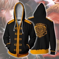 GINTAMA Zipper Hoodie Anime Coat 3D Print Jacket Outerwear