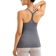 CRZ YOGA Seamless Workout Tank Tops for Women Racerback Athletic Camisole Sports Shirts with Built i