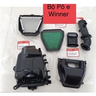 Po E set (air filter, stomach) cover, base, mesh, short and long exhaust Pipe E Winner V1, Winner X,