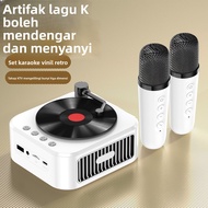 New Retro CD Record Record Player Bluetooth Speaker Children's Gift K Song Duet High-Quality with Mi