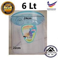 6 Lt NCI 60222 24 CM Round Container Bekas Plastik round container with cover Food Container Food Tu