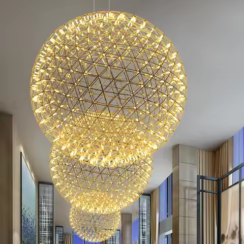 Nordic Post-modern Led Chandelier Light Shopping Mall Cafe Lights Firework Planet Art Spherical Star