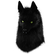 Furry Head Mask Animal Wolf Dog Plush Faux Fur Masks for Halloween Masquerade Cosplay Costume Props