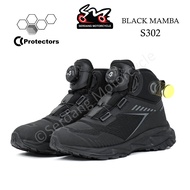 CC PROTECTORS S302 Black Mamba Waterproof Protective Riding Shoe Boots Air Breathable Rider Kasut