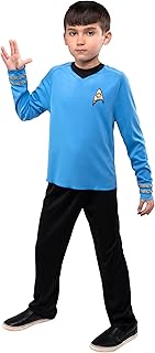 Star Trek Spock Official Youth Halloween Costume - Premium Quality Long Sleeve Top with Black Pants