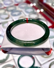 冰玻種 天然翡翠 緬甸 A玉 玉鐲 • 高冰種老藍水翡翠圓鐲