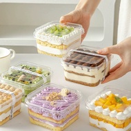 (50pcs)400ml COD Plastic Cake Box Transparent Tiramisu Secure Bekas Kek Batik Tornado Cake Cheesekut