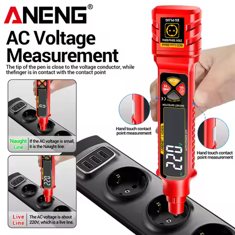 ANENG VD808Electric Socket Tester Polarity Leakage Line Detector AC DC Voltage NCV Sensing Multifunc