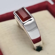 男士哈奇石戒指 天然紅棕色瑪瑙戒指 時尚哈奇石戒指設計 男士真品