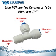 Reverse Osmosis Fittings ST004-A Side T-Shape Tee Connector Tube Diameter 1/4", Side Thread 1/4"
