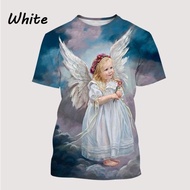 2023 New Fashion T-shirt Angel 3D Printed T-shirt Men and Women Casual Fashion Personality Cool Spor