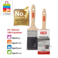 FIA Professional Paint Brush Premium Wooden Handle Flat Brush 100% Synthetic Solid Round Tapered Fil