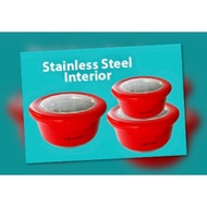 La Gourmet 3R Pack to Go 3 Pcs Set (0.42L + 0.73L + 1.2L) Round Canisters with 304 Stainless Steel I