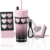 24oz Stainless Steel Cup with Lid and Straw, Insulated Coffee Cup, Leak-Proof Portable Water Bottle 