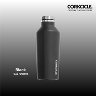 CORKCICLE 9oz CANTEEN INSULATED WATER BOTTLE - BLACK (266ml)