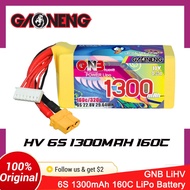 GNB 1300mAh 6S LiPo-Battery 22.2V 160C LiPo Battery XT60 For 5 to 6 inch Drone Crocodile5 Baby, DJI 