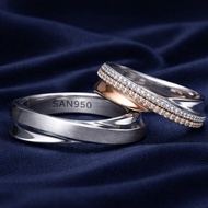 SAN950 Custom Handmade Wedding Ring C539 - PalladiumPLATINUM White Gold & Silver 950 | CoupleRings A