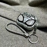 Cartoon Spiderman Airpods 4 Case AirPods Pro2 Shockproof Silver Cover with Rope For Apple Airpods 3/