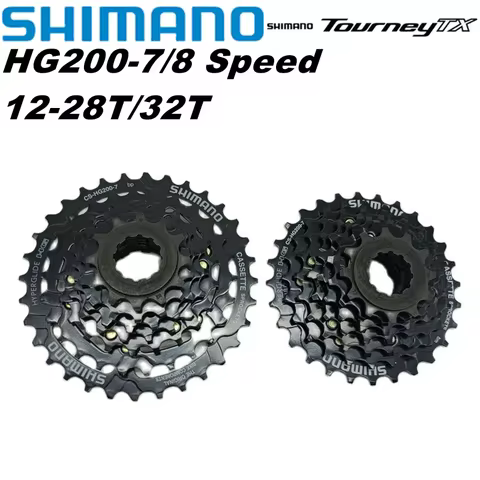 SHIMANO TOURNEY CS HG200 7/8V 7/8-Speed Black MTB Cassette Sprocket 12-28/32T Cassete 7v cubo k7 HG 