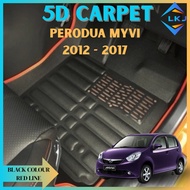 Perodua Myvi 2012 - 2017 Myvi SE/Myvi Lagi Best /Myvi Advance 5D Carpet Car Mat Floor Mat OEM Karpet