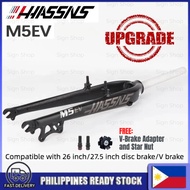 HASSNS M5EV Fork MTB Rigid Fork 26/27.5er MTB Alloy Front Fork Suitable for Disc Brake V Brake
