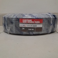 Kabel Listrik Serabut LOTUSku NYMHY 3x075 3x0.75 100 meter (100m) - Hitam (100M)