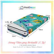 Cadar Zip Cotton Premium - Plain Single/Queen Zipped Bedsheet Sarung Cadar Berzip U Shape Kain Tilam