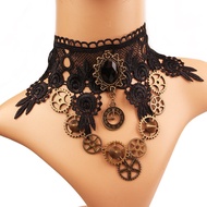 Fengyi Retro Style Steam Engine Gear Lace Necklace Lace Exaggerated Necklace Jewelry Necklace Non-Ma