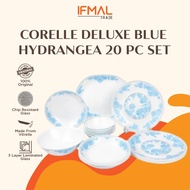 Corelle Deluxe Blue Hydrangea 20pc Dinner Set Tableware Set  | IFMAL | Made in USA | Ready Stock