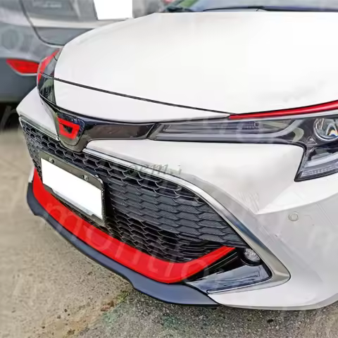 car styling 2019-2023 for Toyota Corolla Auris E210 5DR Hatchback Front Bumper Lip Gloss Black carbo