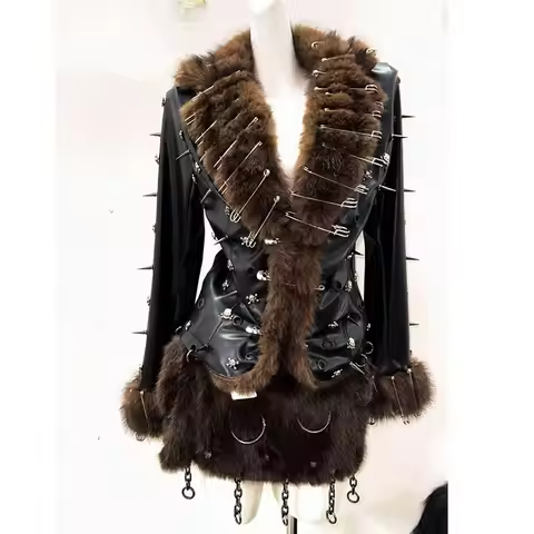 Gothic Leather jacket harajuku Leather jacket vintage Leather jacket Skull Leather jacket Punk Leath