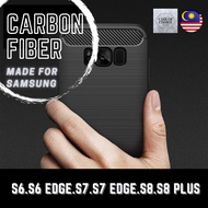 Samsung Galaxy S6,S6 Edge,S7,S7 Edge,S8,S8 Plus Rugged Armor Carbon Fiber Phone Case