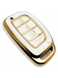 Tpu鑰匙鏈套裝配用於現代elantra Elantra Gt Ioniq Sonata Tucson智慧4按鈕無鑰匙鑰匙鏈,保護外殼配件