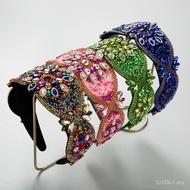Color Fashionable Hair Dance High-End Hair Dance Wide-Brimmed Baroque Hoop Women New Style Hair Acce