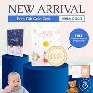 [Kedai Emas Gemilang] [999.9 Gold] Customise Baby's Gift Personalised Gift Gold Wafer Coin Gold bar 