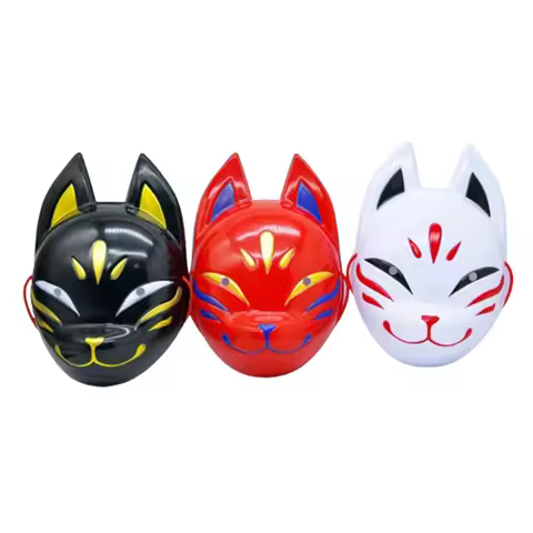Halloween Party Mask Unique Fox Face Mask Animal Face Cover Colorful Masquerade Costume Face Cover F