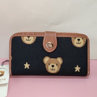 TTWN BEAR Black Starry Night Korean Ladies Long Wallet