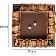 Wooden 1-4 Player Shut The Box Game Classic Dice Board Game for Kid & Adult FR1C