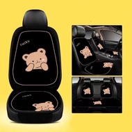 Car Seat Cushion Bear Cartoon Car Seat Cushion Breathable Ice Silk Cooling Seat Cushion Universal Main and Auxiliary Seat Car Seat Cushion