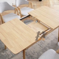 北歐小戶型長方形實木餐桌飯桌可伸縮折疊餐檯90CM打開後120CM 230012單桌 原木色