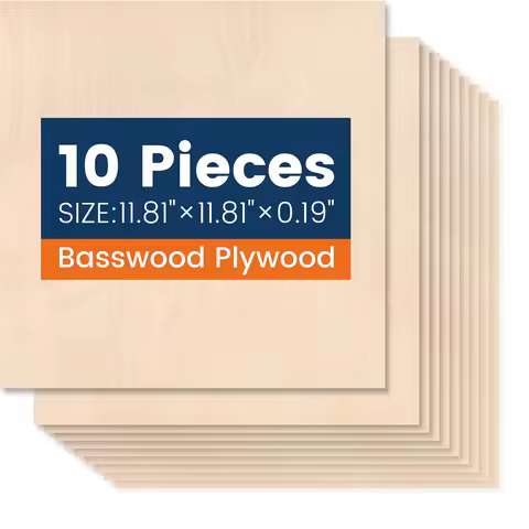 10 pieces of wood for crafts 30*30cm 3mm thick plywood engraving cuting surface smooth square board 
